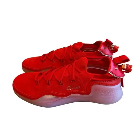 Christian Louboutin Arpoador Red Suede Drawstring Sock Sneakers Men’s EU 43US 10 - Picture 6 of 14